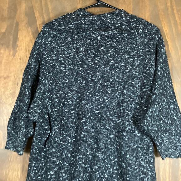 Christopher & Banks Womens Sweater Black White Snowflake 3/4 Sleeve Large - Picture 11 of 12